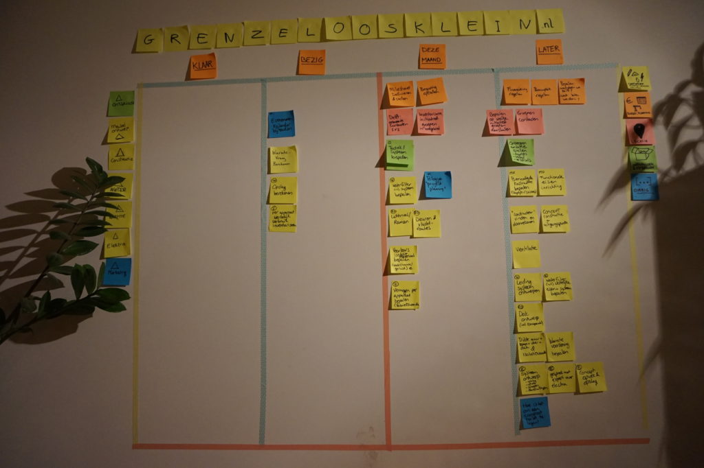 post it muur met projectplanning