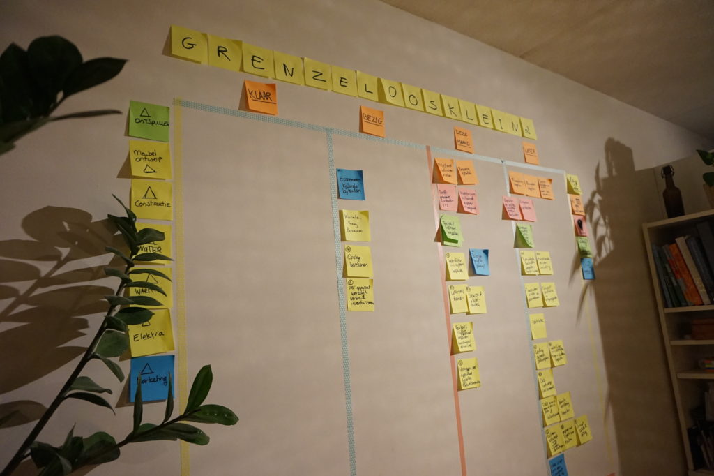 post it muur met projectplanning